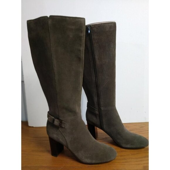 Bandolino Bilya Womens Medium Green Suede Knee-High Boots Size 10M With Buckle D - Picture 2 of 11